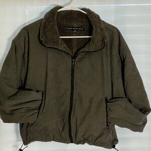Corduroy and faux fur gray jacket size M
